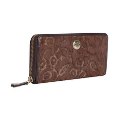 RI2K LONDON Genuine Leather Brown With Lazer Cut Leather Zip Around Purse