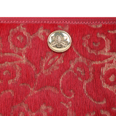 RI2K LONDON Genuine Leather Red With Lazer Cut Leather Zip Around Purse