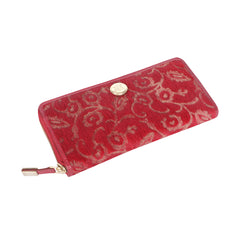 RI2K LONDON Genuine Leather Red With Lazer Cut Leather Zip Around Purse