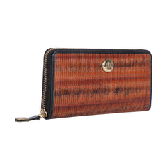 RI2K LONDON Genuine Tan Multicolour Leather Zip Around Purse