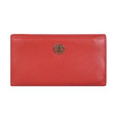 RI2K LONDON Women Tomato Red Genuine Leather Flap Purse