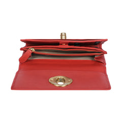 RI2K LONDON Women Tomato Red Genuine Leather Flap Purse