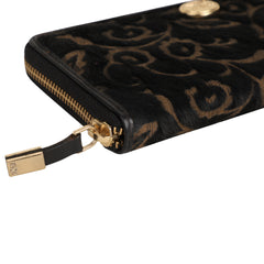 RI2K LONDON Genuine Leather Black With Lazer Cut Leather Zip Around Purse