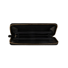 RI2K LONDON Genuine Leather Black With Lazer Cut Leather Zip Around Purse
