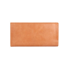 RI2K LONDON Genuine Leather Tan Flap Purse With Twist Lock