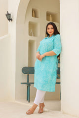 Big Size Turquoise Blue Kurti β Comfort with Style