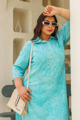 Big Size Turquoise Blue Kurti β Comfort with Style