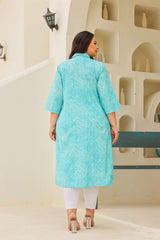 Big Size Turquoise Blue Kurti β Comfort with Style
