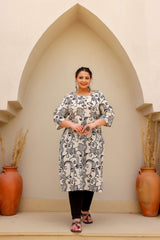 Plus Size Cotton Kurti for Women with 3/4 Sleeves – Classic Everyday Comfort