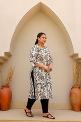 Plus Size Cotton Kurti for Women with 3/4 Sleeves – Classic Everyday Comfort