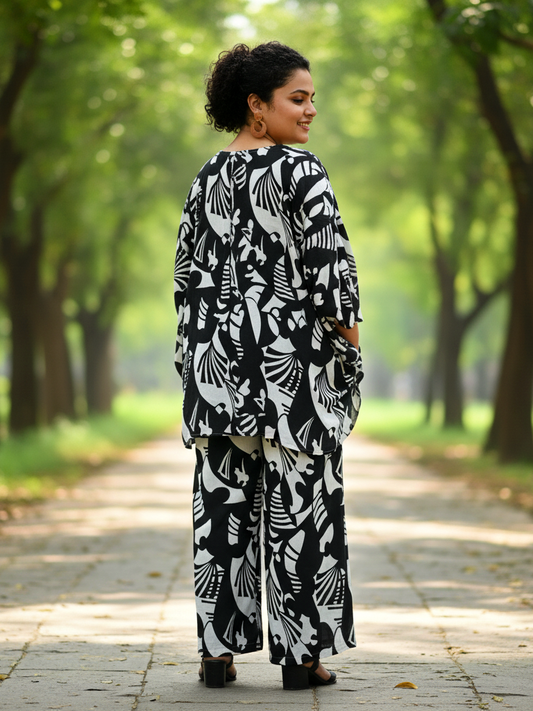 All-Day Comfort Plus Size Cotton Co-ord Set – Shirt and Pant Ensemble