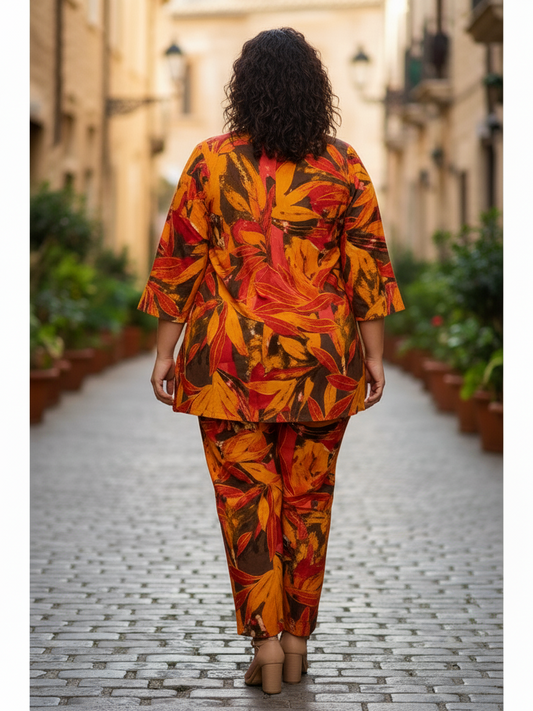 Cotton Plus Size Cotton Co-ord Set – Chic and Comfortable Style