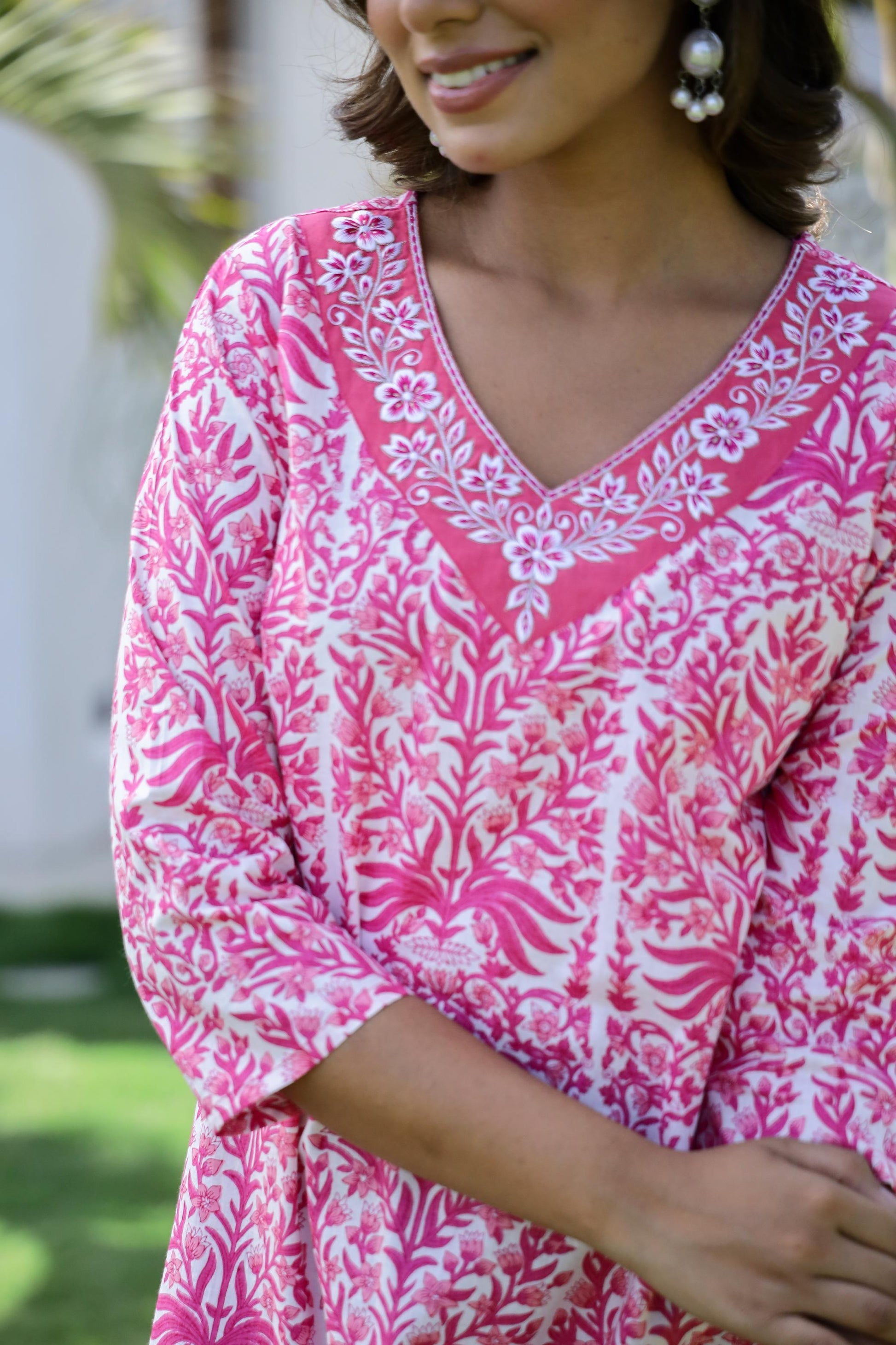 Cotton Embroidered Straight Fit Kurti | | Shop stylish women's clothing online at Label Flavia |