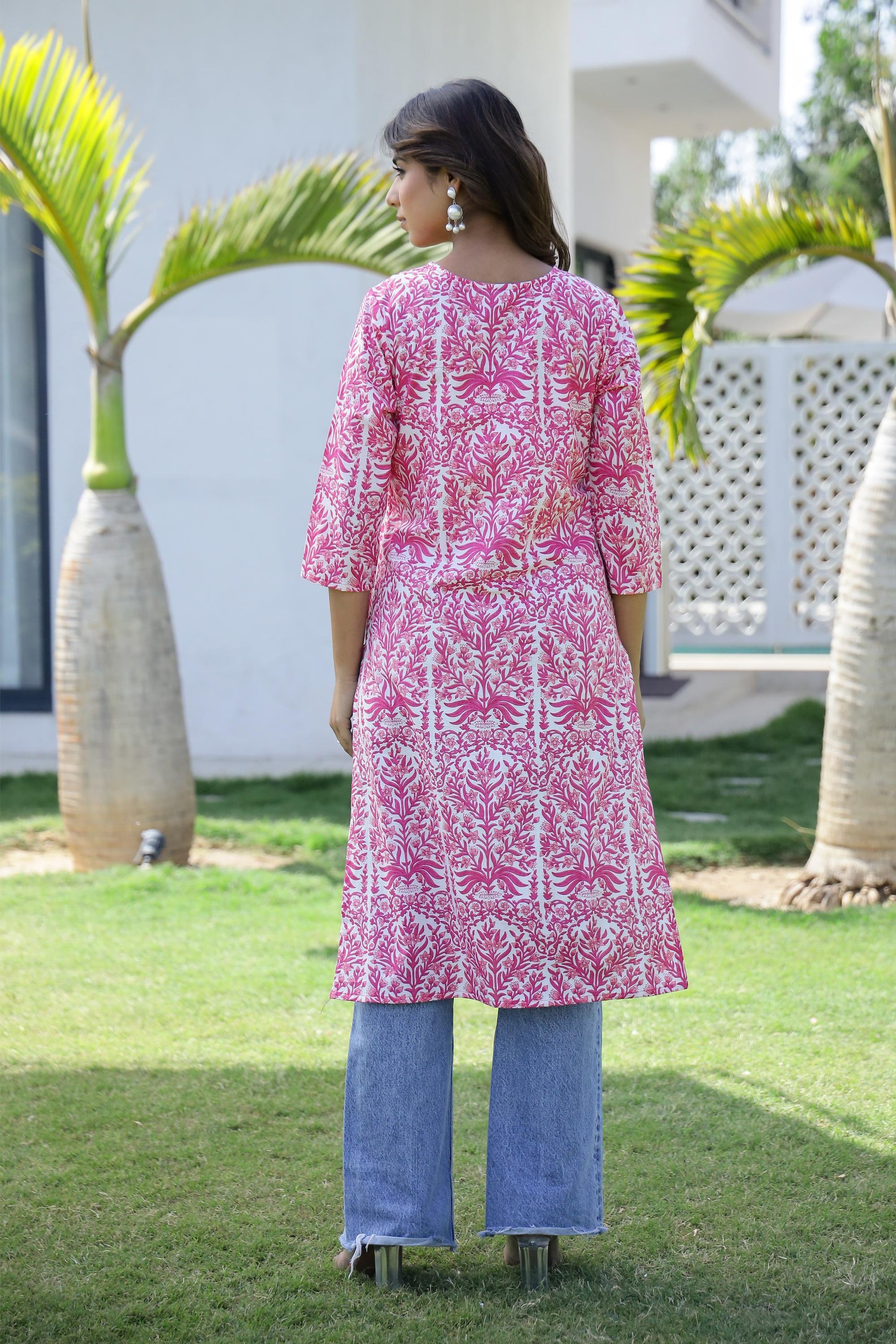 Cotton Embroidered Straight Fit Kurti | | Shop stylish women's clothing online at Label Flavia |