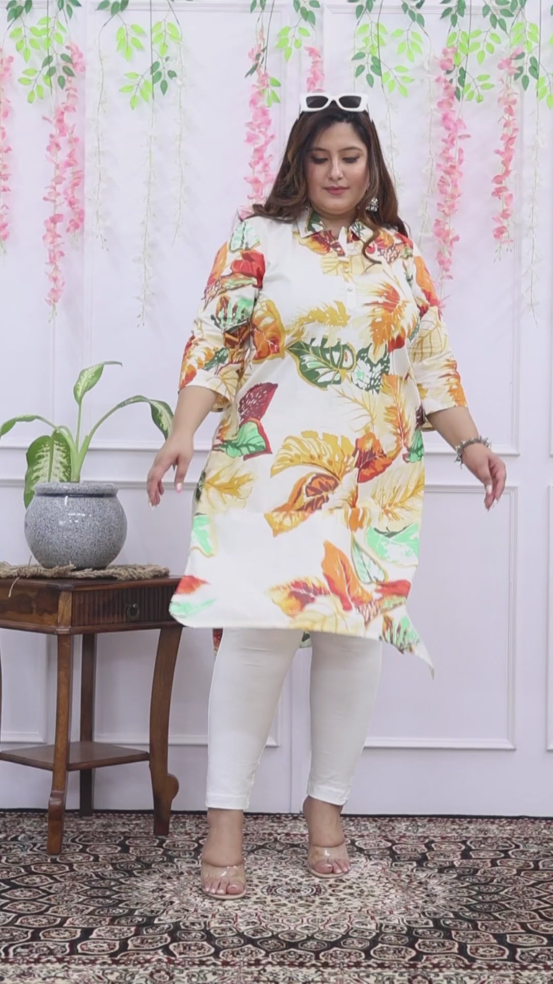 Women Printed Cotton Straight Kurta (B15-Multicolor)