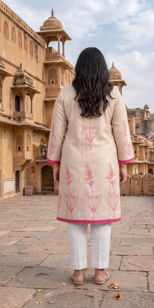Desert Rose Cotton-Blend Kurta