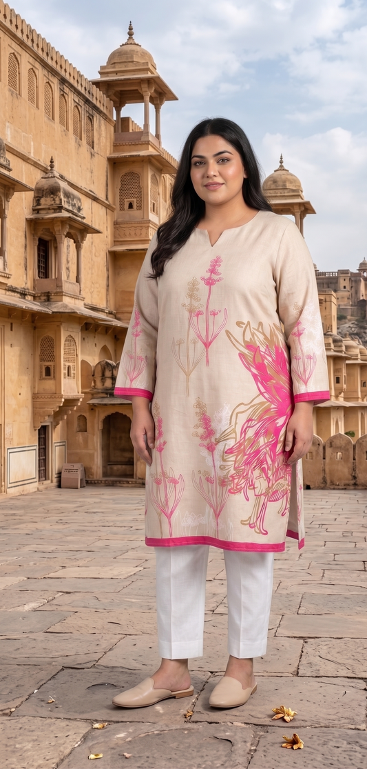 Desert Rose Cotton-Blend Kurta
