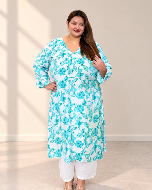 Firoza Floral Kurti