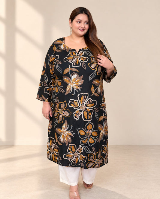 Sona Floral Noir Kurti