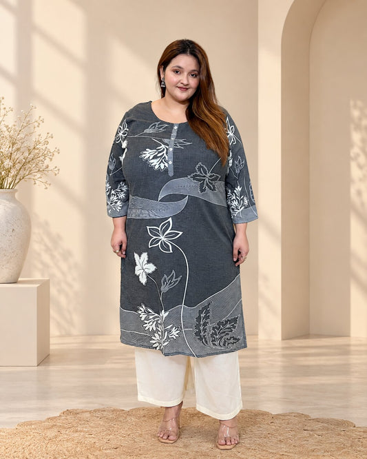 Minimalist Botanical Kurta