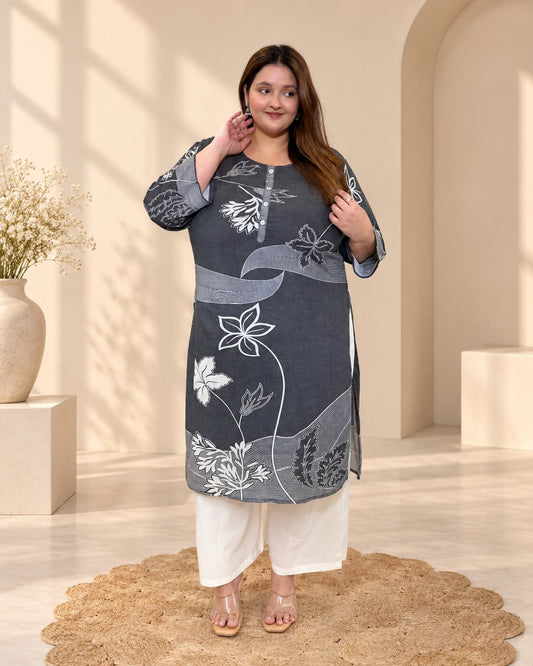 Minimalist Botanical Kurta
