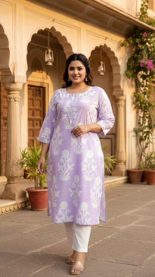 Plus Size Printed Kurta