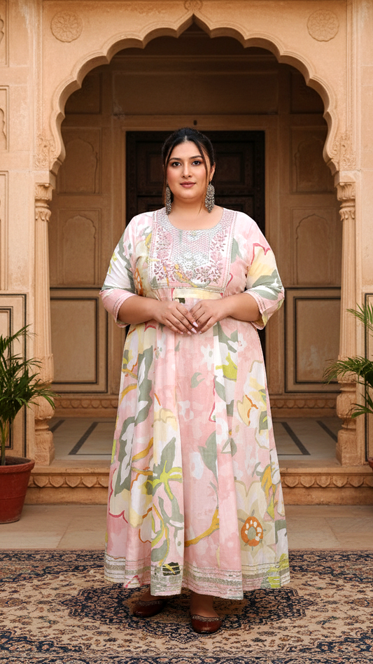 Royal Bloom Plus Size Heavy Gown