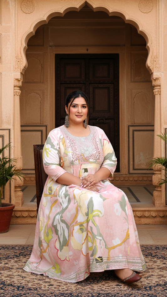 Royal Bloom Plus Size Heavy Gown