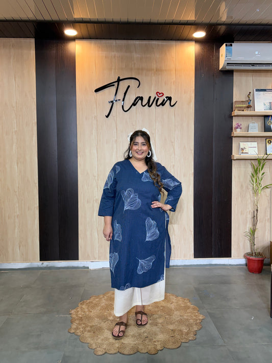 Indigo Bloom Cotton Kurti