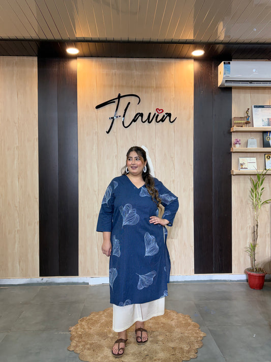 Indigo Bloom Cotton Kurti