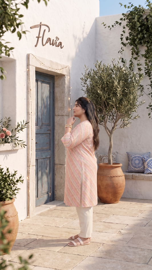 Radhika Rainbow Stripe Kurti
