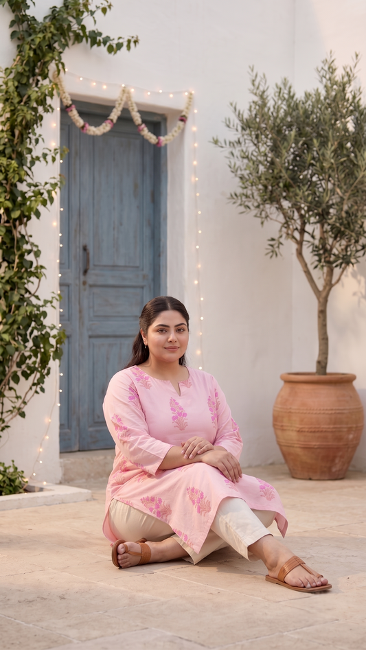 Pari Pink Booti Kurti