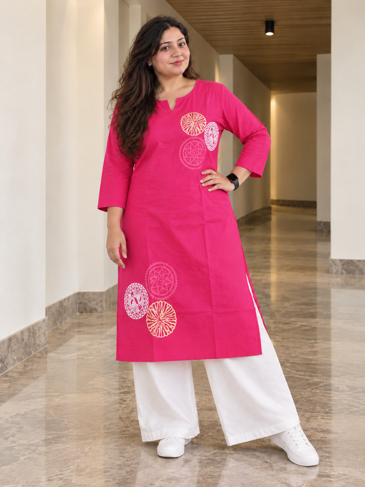 Rani Pink Mandala Celebration Kurta