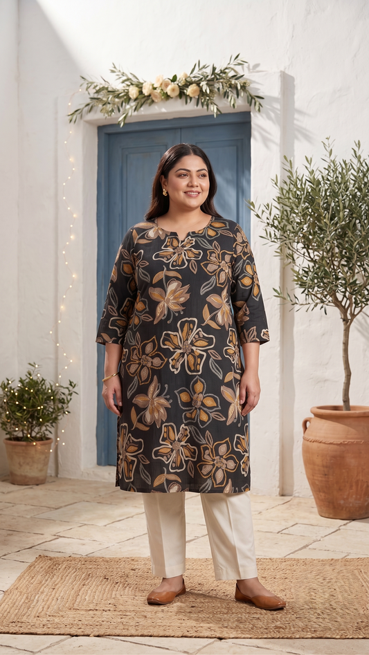 Sona Floral Noir Kurti