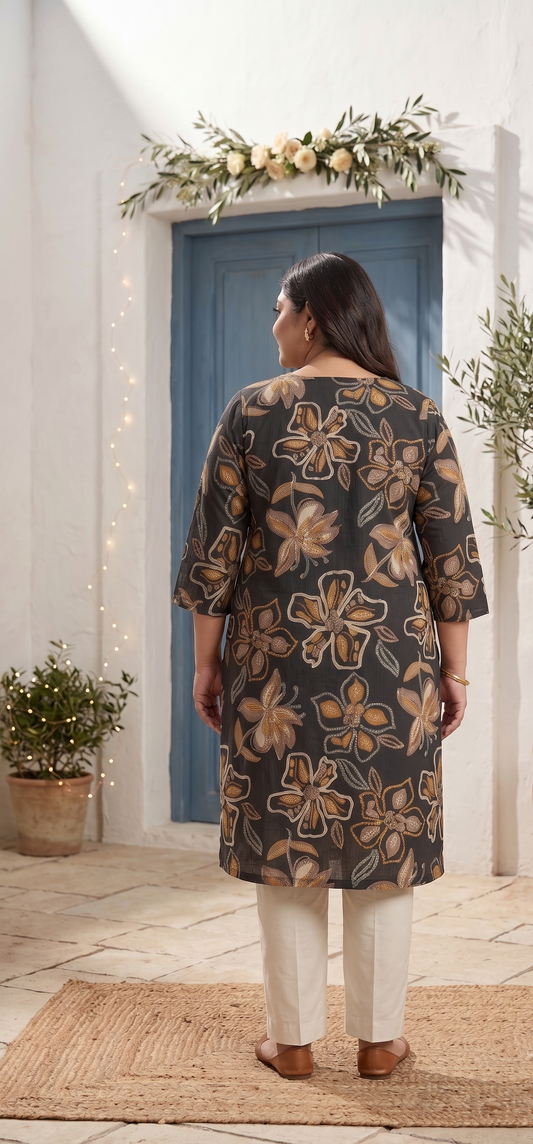 Sona Floral Noir Kurti