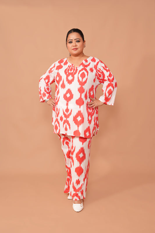 Designer Plus Size Cotton Co-ord Set – Chic and Comfortable Style