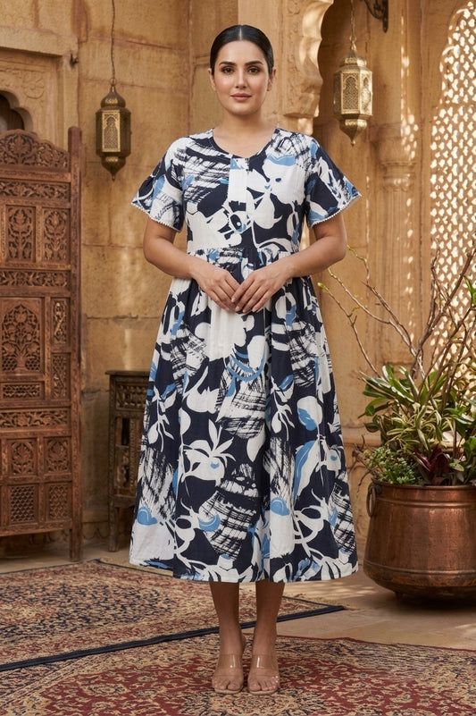 Noorika Blue Print Gown