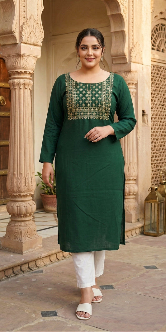 Bohemian Abstract Swirl Royon Zari Embroidery Kurti