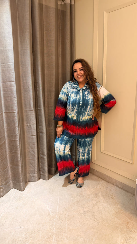 Plus Size Multicolor Cotton Co-ord Set – Comfortable Everyday Wear for Women
