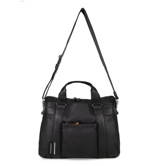 Mandarina Duck Grace Collection Limited Edition Black Geniune Leather Laptop Bag with Shoulder Strap