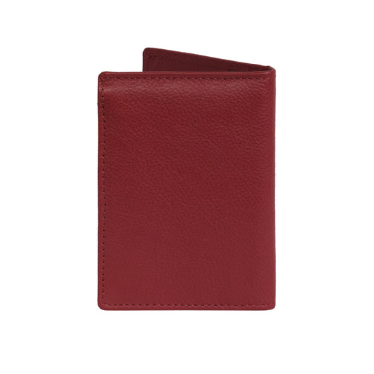 HIROSHI Genuine Leather Men Alex Collection Bi Fold Wallet with Card Slots -Red