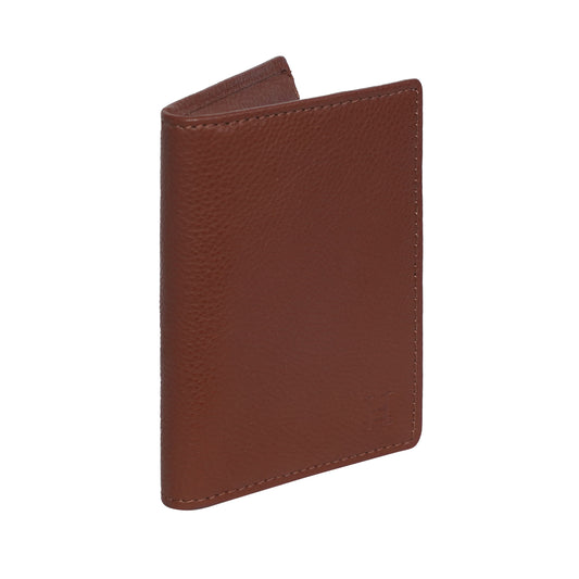 HIROSHI Genuine Leather Men Alex Collection Bi Fold Wallet with Card Slots -Tan