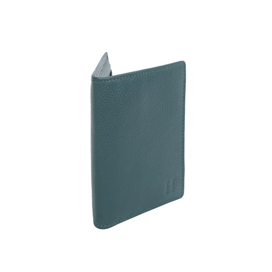 HIROSHI Genuine Leather Men Alex Collection Bi Fold Wallet with Card Slots -Green