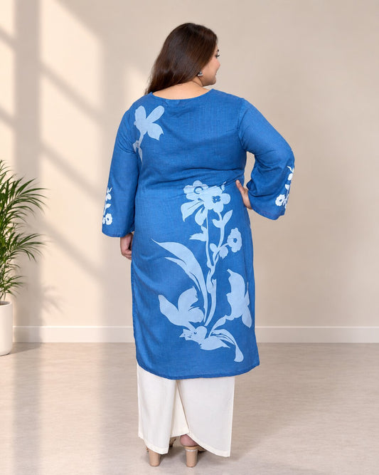 Azure Bloom Printed Kurta