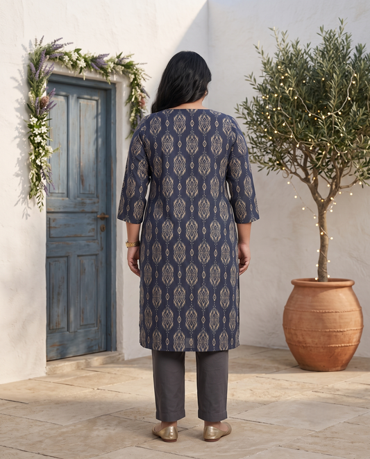 Neel Ikat Kurti