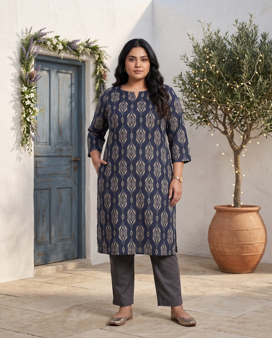 Neel Ikat Kurti