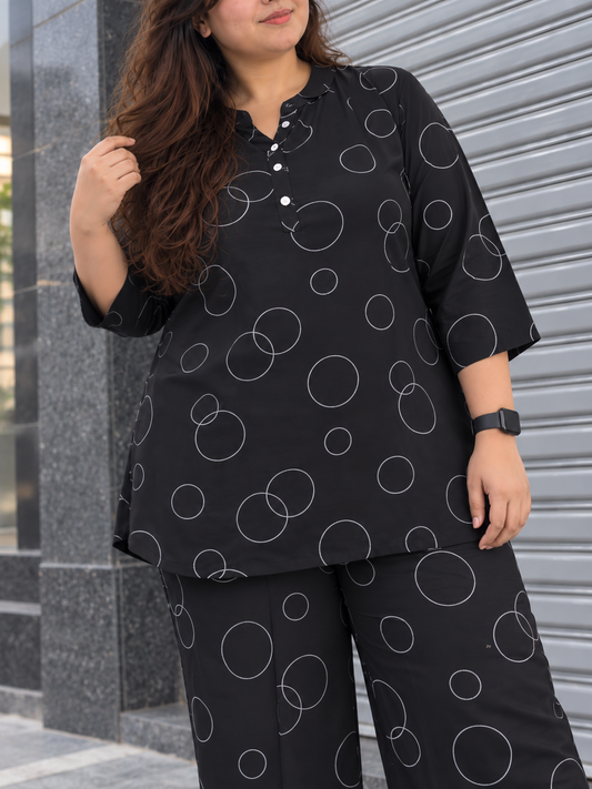 Noir Orbit Cotton Co-ord Set – Elevated Everyday Luxe Ensemble