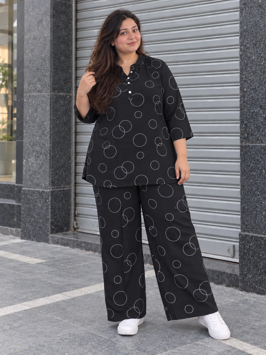 Noir Orbit Cotton Co-ord Set – Elevated Everyday Luxe Ensemble